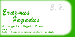 erazmus hegedus business card