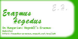 erazmus hegedus business card